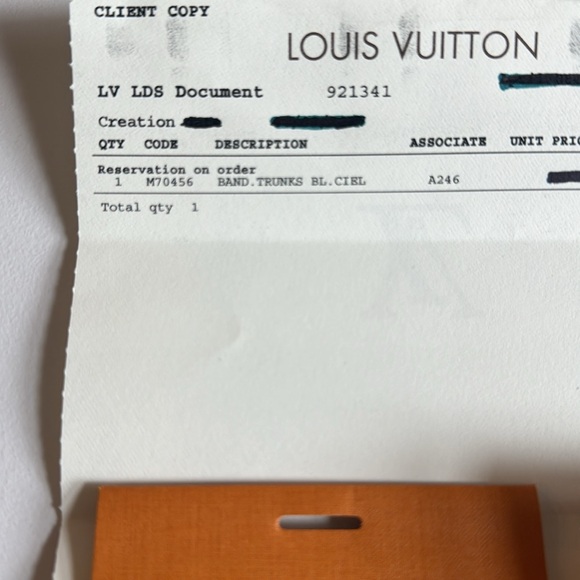 AUTHENTIC Louis Vuitton Bandeau Twilly silk scarf- Trunks BL. Ciel. Item M70456 - Picture 7 of 16